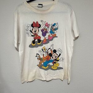 Vintage 90s Disney Mickey Unlimited Unisex White Dancing Mickey & Friends Tee OS